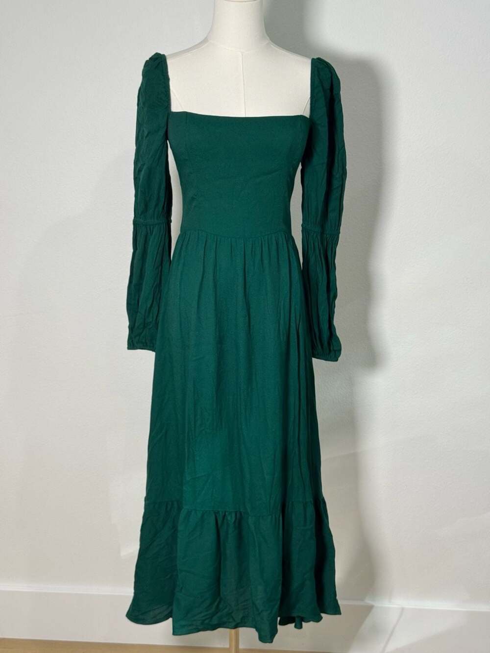 Reformation Mica Dress (Emerald) Sz 4